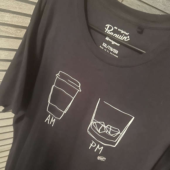 HP•XXL•PENGUIN•AM COFFEE TO PM WHISKEY NAVY BLUE TEE•SOLD OUT IN STORES• - Picture 5 of 16